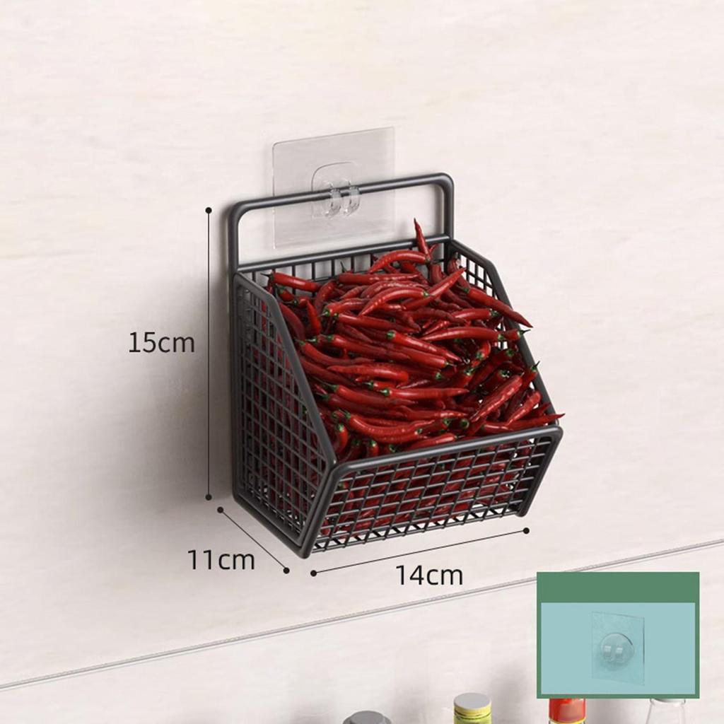 Grid Storage Baskets, Metal Wire Basket Wall Mount, Hanging Kitchen Baskets for