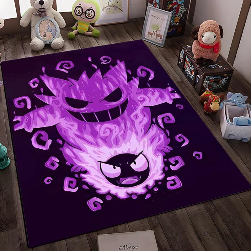 Pokemon Gengar Carpet New Release! Anti-slip Sound Insulation, Rug for Living Room Bedroom, Bedside and Office Areas,Durable Mat