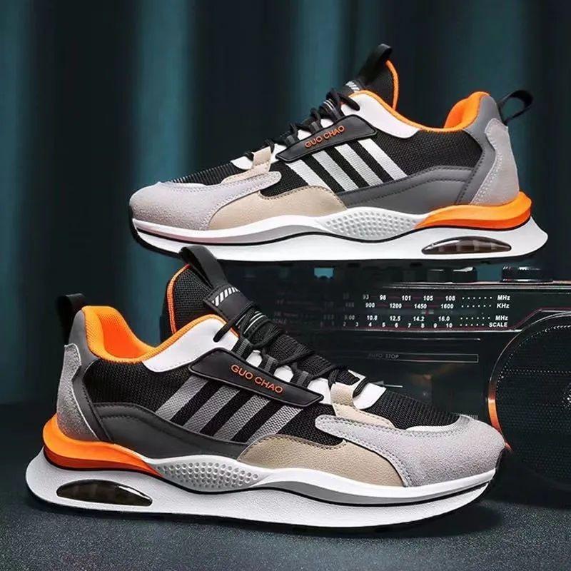 Men's shoes sports shoes fashion casual versatile non-slip new running shoes men's breathable fly-woven mesh trendy shoes