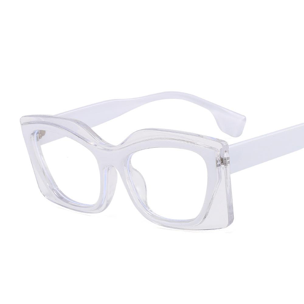 

Women Colorful Square Frame Sunglasses Fashionable European And American Party Flat Mirror Polygonal Luxury Trendy Sun Glasses