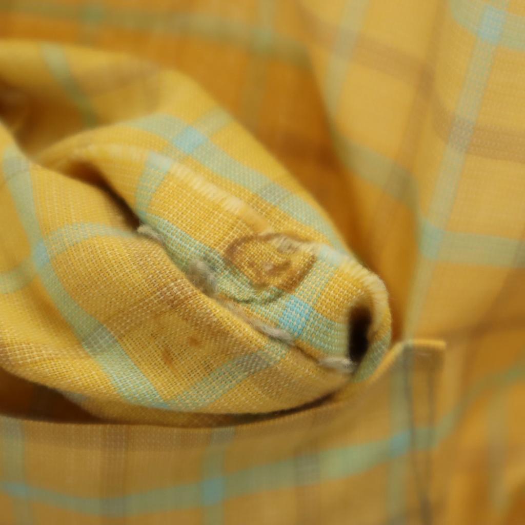 Stephens 60s Vintage Check Pattern Short Sleeve Shirt XL Yellow Men's Used