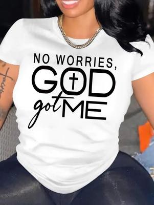 Fashionable Ladies' Casual White Tee with Multiple Distinctive Designs, Round Neck, Short Sleeves