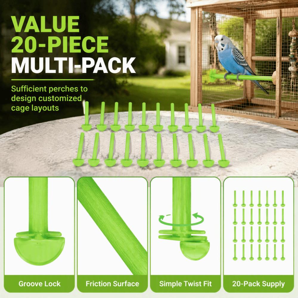 20pcs Plastic Material Bird Cage Perches Standing Design Bird Cage Accessories For Canary