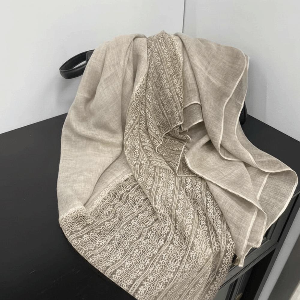 Versatile Linen Scarf Elegant Breathable Cotton Scarf Sun Protection Thin Shoulder Wrap Summer Spring Autumn for Women