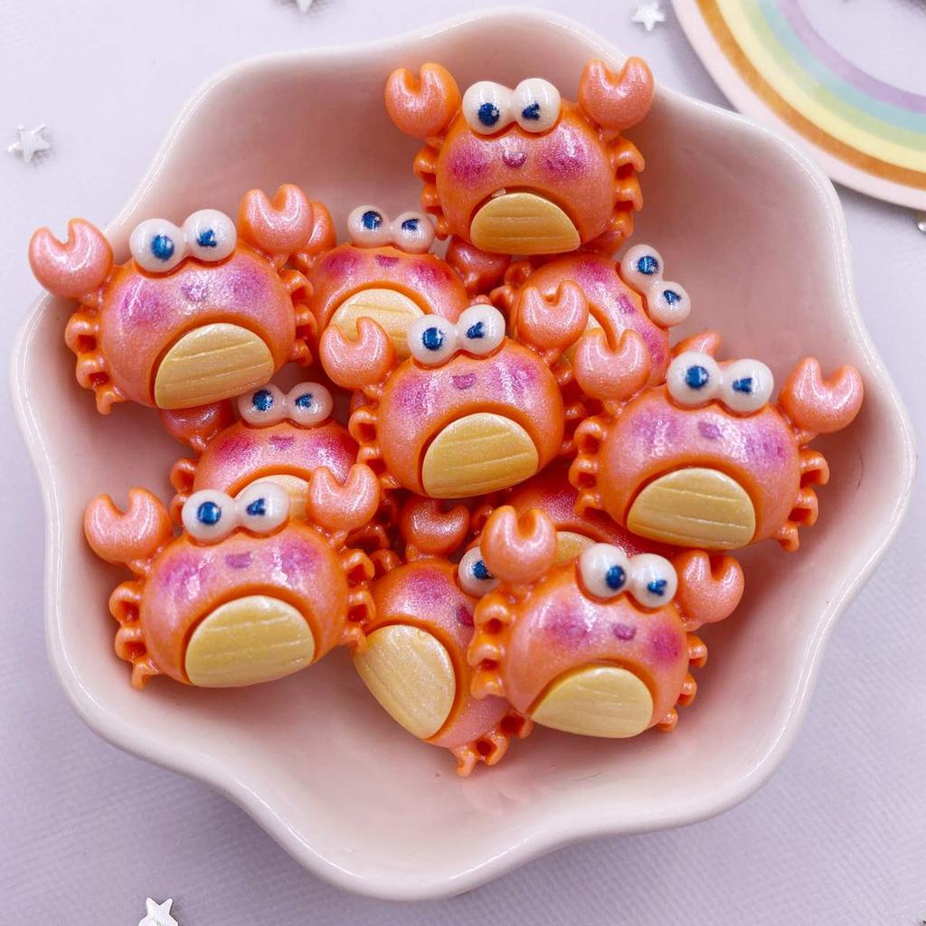 12pcs Colorful Resin Jellyfish Crabs Shells Seahorses Octopuses Whales Ocean Animal Flatback Scrapbook DIY Figurine Decor Crafts