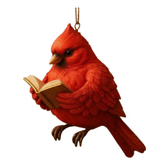 Book Lover Animal Ornament 2D Acrylic Bird/Hedgedog/Rabbit/Owl/Squirrel Reading Ornament Woodland Reader Hanging Pendant Gift