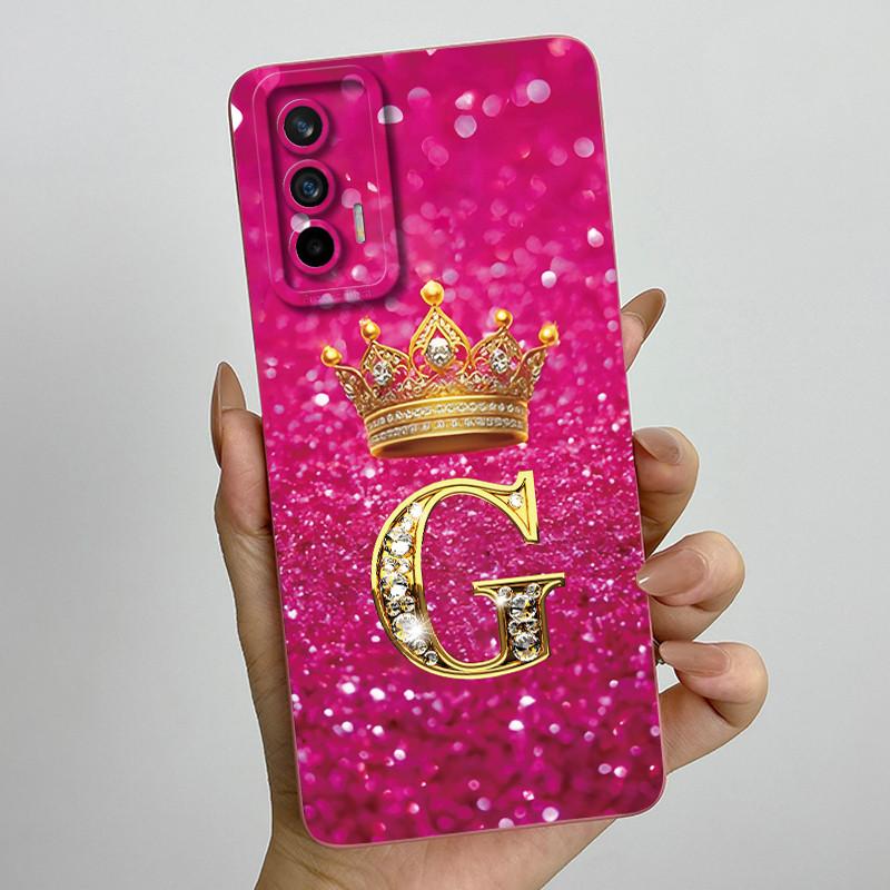 For Realme GT Neo Flash / Neo 2T / Q3 Pro 5G Fashion Initial Letter Couple Phone Case Soft Silicone TPU Lens Protective Casing