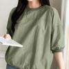 New Arrivals Open Run Women Round Neck Casual Simple Blouse