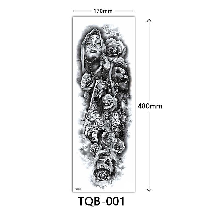 Full Arm Flower Tattoo Stickers - Large Image Design