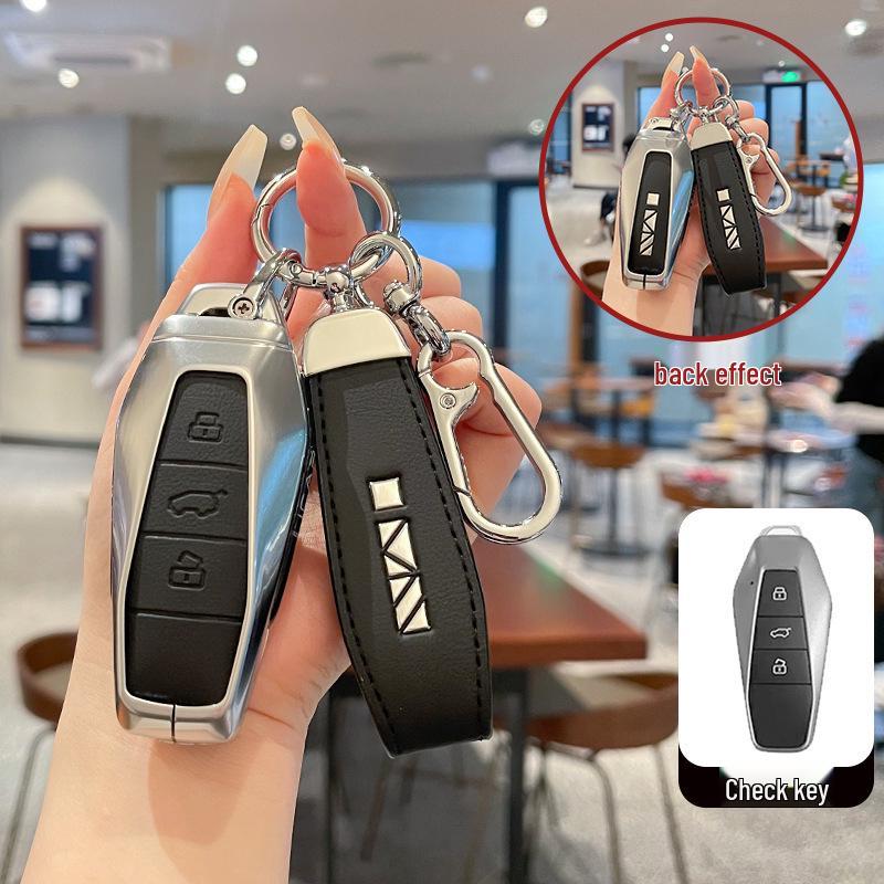 2024 Chery EQ7 Key Cover: Comfort-Fit Metal Leather Case for iCar03