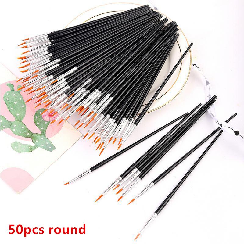 

Набір художніх пензлів Круглі Пласкі Нейлоновий ворс Пензель для фарби Олія Акрил Акварель Діти/Художники/Початківці/Студенти B