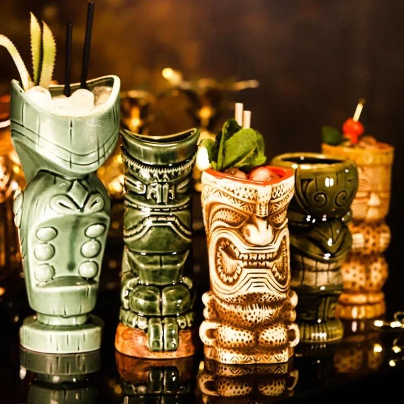 60 Types Ceramic Hawaii Tiki Mugs Creative Cocktail Glasses Beer Glass Martini Glasses Wine Glass Funny Cup Gift for Men