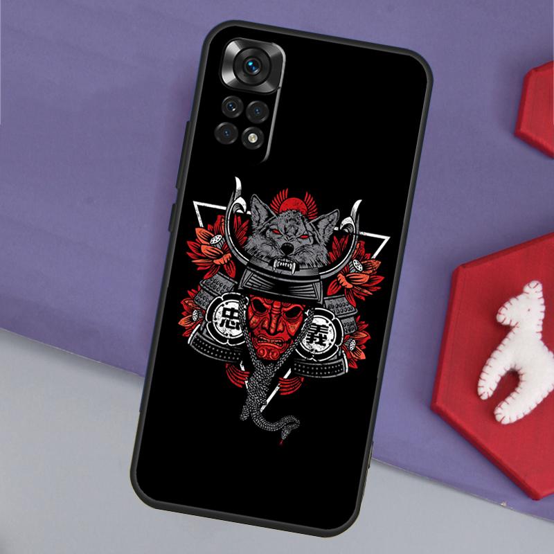Samurai Oni Mask Funda For Xiaomi Redmi Note 13 14 Pro 12 11 9 10 9S 10S 11S 12S Redmi 14C 10C 12C 13C Case
