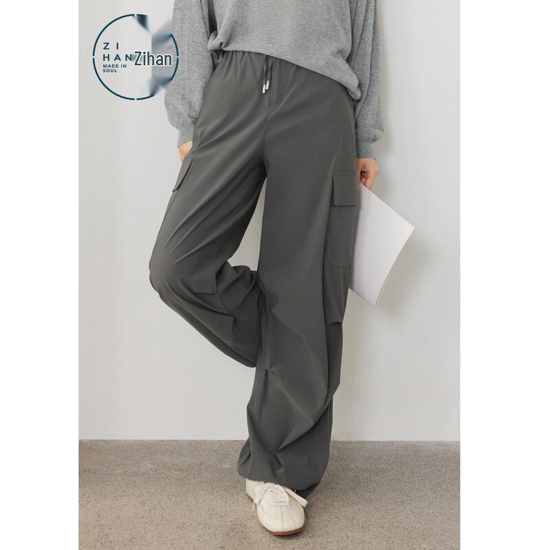 ZIHAN Women s Straight-Leg Cuffed Cargo Pants L