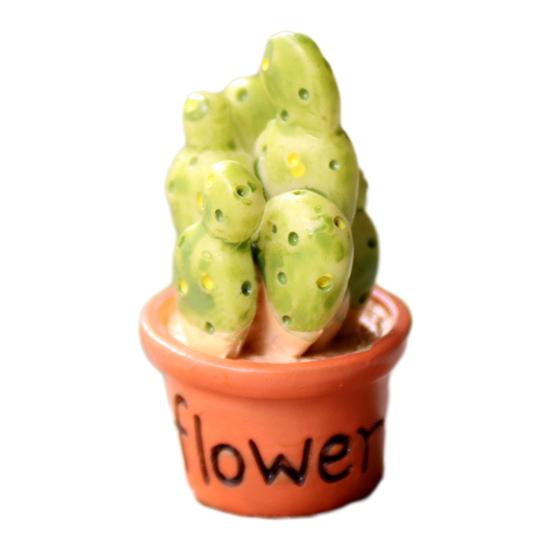 Mini Resin Cactus Plants Miniature Artificial Greenery Potted Cactus Figurine for Cake Topper DIY Micro Landscape Home Fairy Garden Plant Pots Bonsai