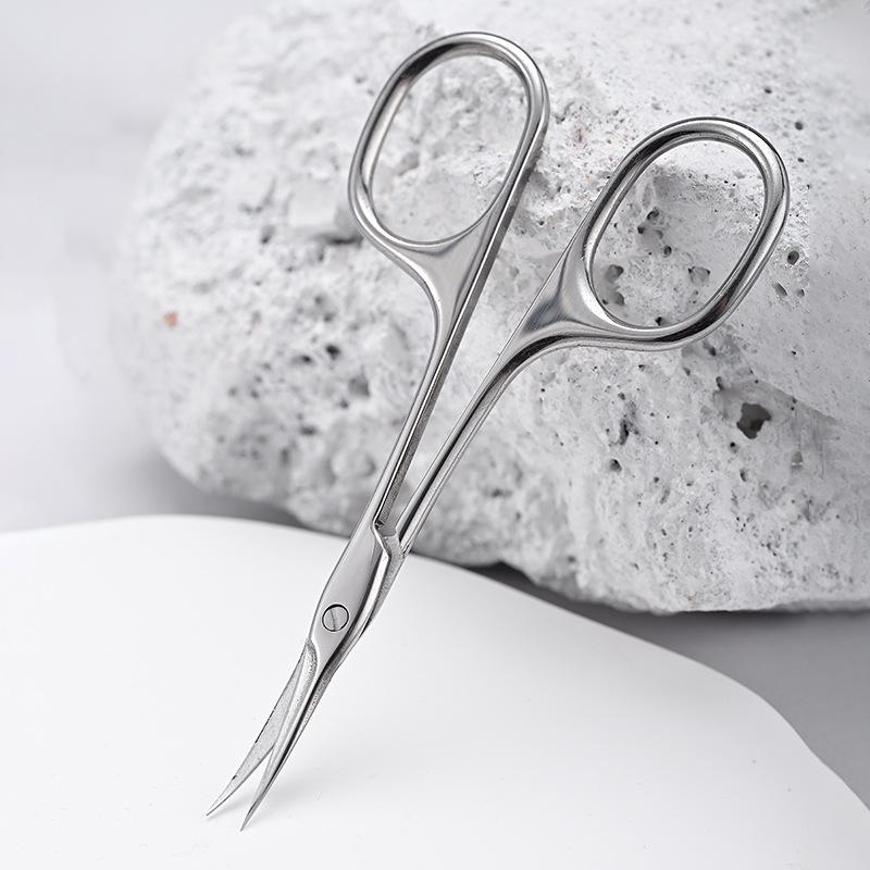 Stainless Steel Curved Cuticle Nippers & Scissors Set with Short Handle