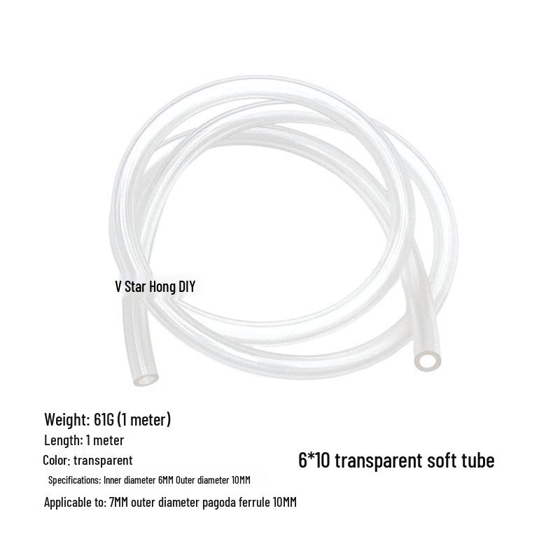 Computer All-in-One Soft Tube Water Cooling Pipe (Black/Transparent, Sizes: 5*8, 6*10, 7*11)