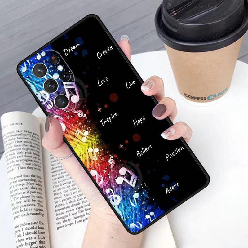 Musical Music Note phone case Cover For Samsung Galaxy S24 S25 Ultra S21 S22 Ultra S10E Note 10 Plus Note 20 FE S23