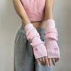 Knitted Warm Arm Sleeve Long Fingerless Gloves Fashion Arm Warmer Gloves  Autumn Winter