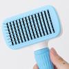 Hair Cleaning Brush Multifunctional Cats Massage Brush with Release Button Cat Shedding Comb Stainless Steel Needle Pet Supplies