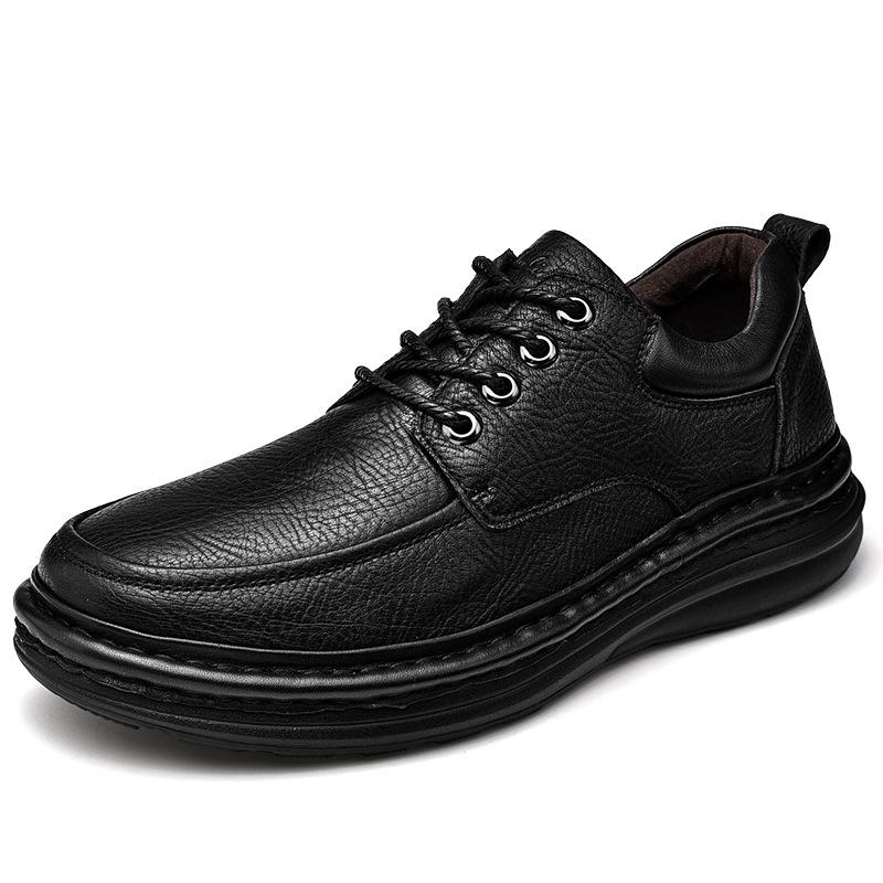 

Мужская обувь весна и осень 2025 новая первый слой кожи толстая подошва ручной работы ленивые папины кроссовки мужские деловые повседневные кожаные туфли 38