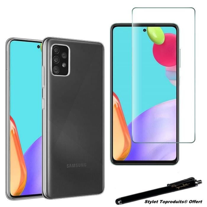 Coque de protection - Toproduits® - Samsung Galaxy A52 4G-5G - Transparente - Verre trempé - Souple