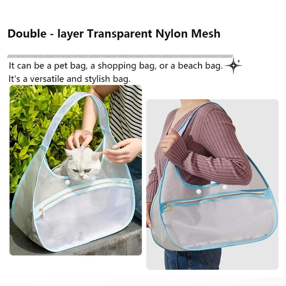 Mesh Pet Carrier Bag Nylon Pet Handbag Simple Fashion Portable Pet Bag  for Cats Dogs