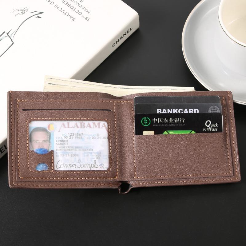 New Men's Wallet Men's Short Multi-Card Position Fashion Casual Wallet Men's Green Thin Two-fold Horizontal Soft Wallet
