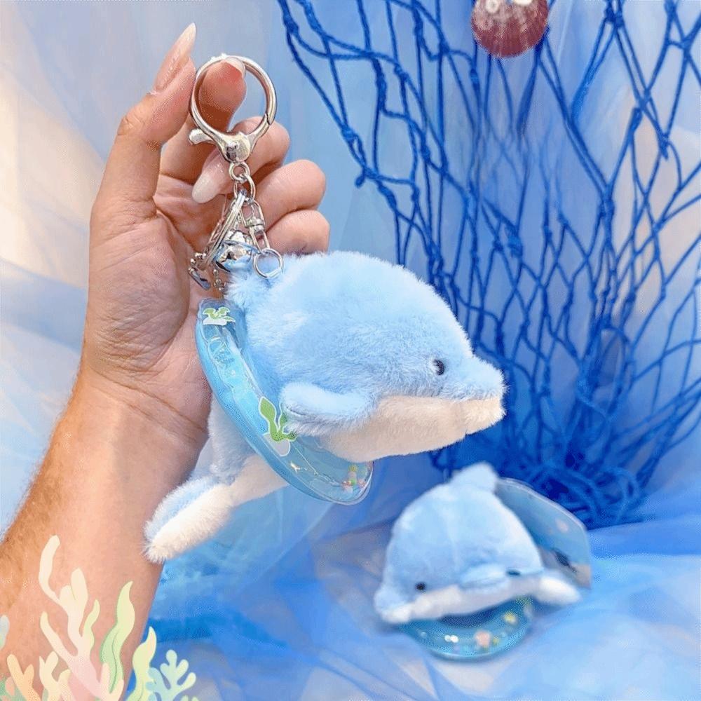 Kawaii Fluffy Sea Turtle Keyring Seahorse Dolphin Plush Doll  Home Decor