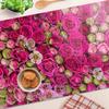 Tempered Glass Kitchen Serving Board with Rose Graphics 80x52 cm