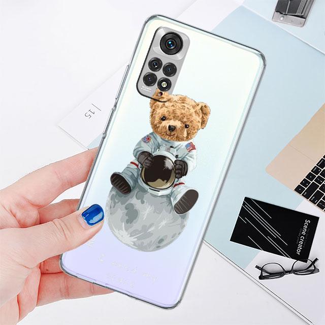 Brand Fashion Bear Phone Case for Xiaomi Redmi Note 11 10 Pro 9 K40 8 7 9S 11T 10S 8T 9A 9C 9T 11S 10C Note 11 Silicone Funda