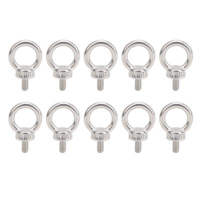 10 Τεμ. Μπουλόνια με Κρίκο Ανύψωσης M6 Βίδα 304 Ανοξείδωτος Χάλυβας Εξάρτημα Στερέωσης