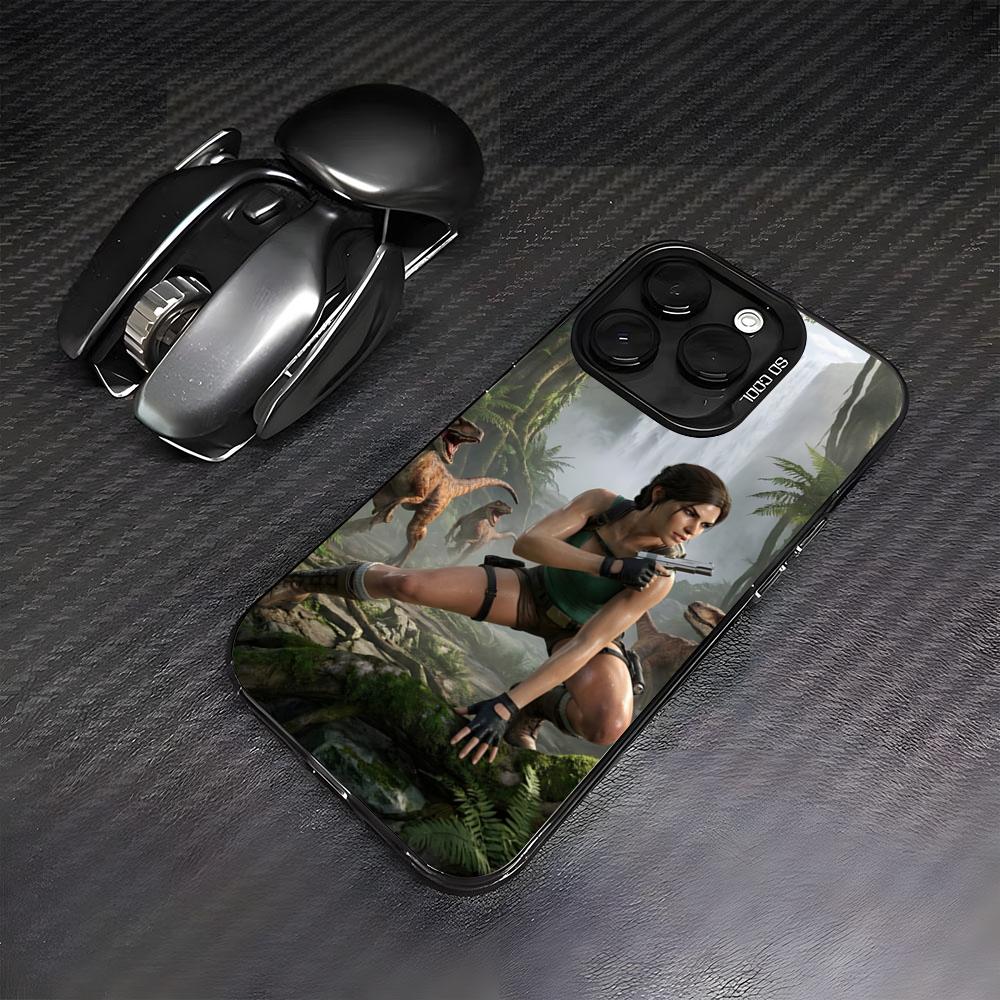 

T-Tomb R-Raider Phone Case For IPhone17 Air 16 15 14 Plus 13 12 11 Pro 7 8 XS Max XR Silver Black Bumper Case iPhone 15 Pro Max