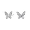 Silver Butterfly Earrings with Cubic Zirconia 925