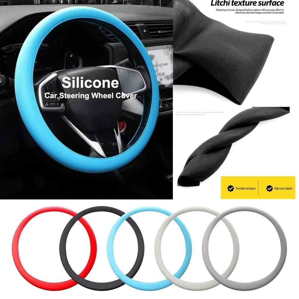 Silicone Car Steering Wheel Protector Anti-Slip Car Cover Vehicle Accessory DIY Installation