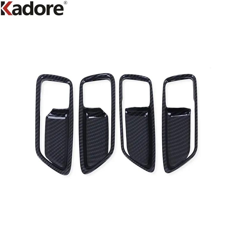 Car Inner Door Handle Bowl Cover Trim For Toyota Corolla Cross -2024 2025 Carbon Fiber Interior Door Panel Trims Accessories