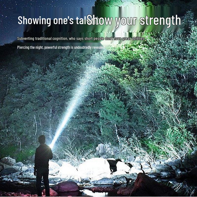 Portable High-Brightness Telescopic Zoom LED Flashlight for Camping and Patrol