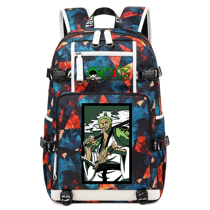 One Piece Zoro Anime Backpack Large Capacity School Bag for Teens Kids