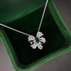 Tancise bižutéria luxusný motýľový náhrdelník Lab emerald náhrdelník prívesok