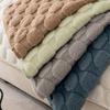 Cream White Checkered Plush Sofa Cushion Couch Winter Thick Striped Sofa Cover New Plush Seat Mat Sofas Towel Cloth Towel