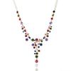 Collier de chaîne de collier de bavoir de branche en forme de Y de strass multicolore de femmes
