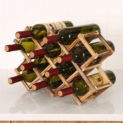 Creative Folding Pine Wine Rack Ornament for Multiple Bottles