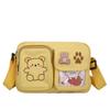 New Japanese soft girl cute small bag vintage girl student bag embroidered bear canvas bag female messenger bag