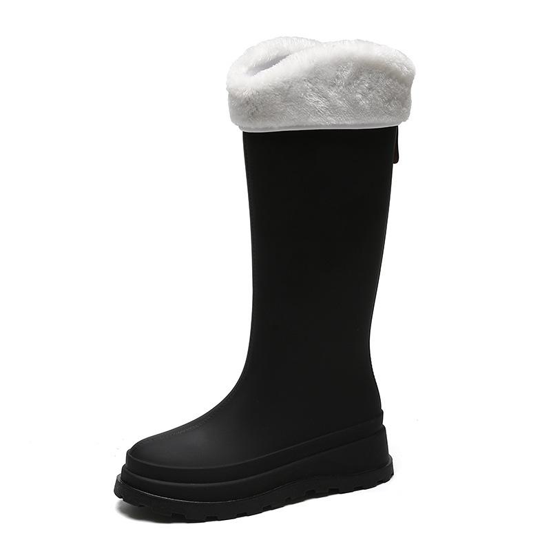 Stylish Women's Rain Shoes: Suitable for Outdoor Wear, Adult High-cylinder Water Shoes, Thick-soled, Waterproof with Cuffed Open