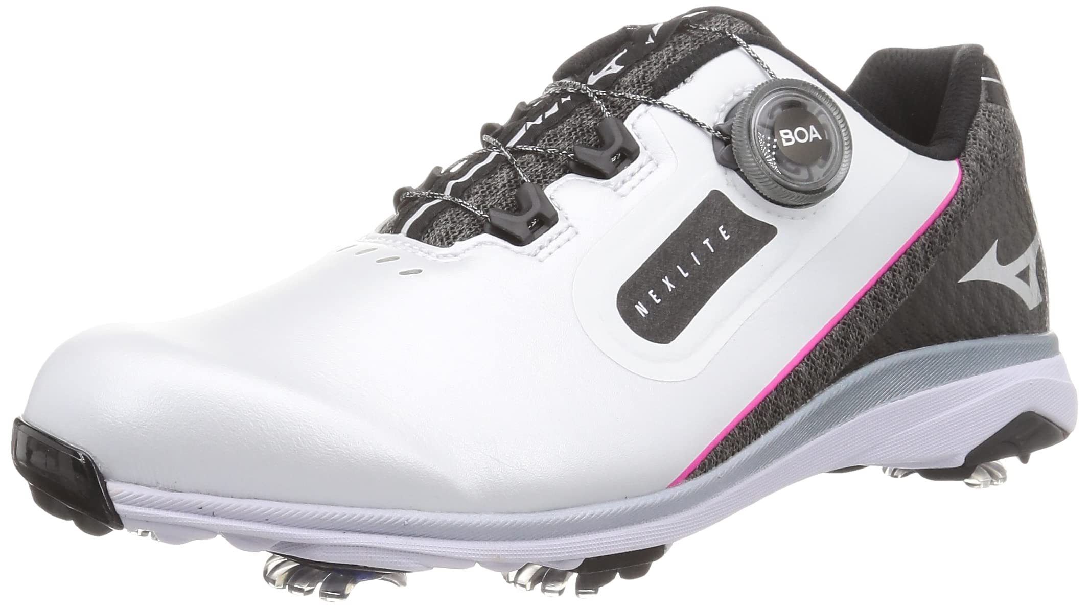 Mizuno Мужские гольф-туфли Nexlite SL BOA, Бело-черные, Размер 25.0 см, 3E