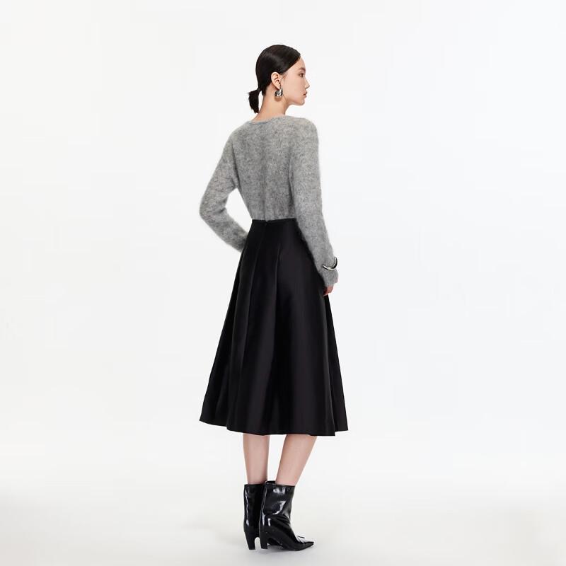 Veromoda Pleated A-Line Midi Skirt