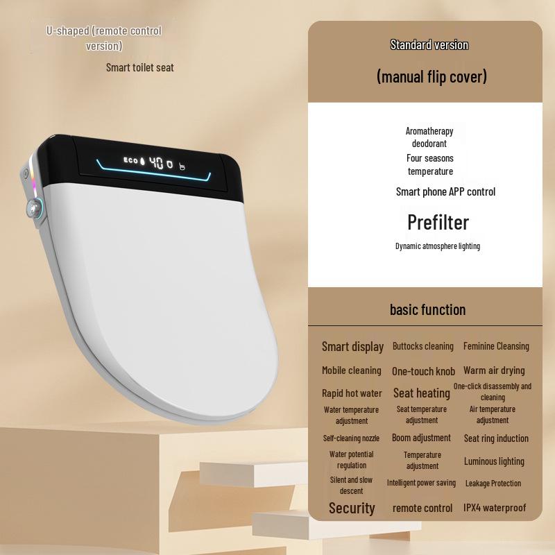 Smart Water-Heated Toilet Seat with Auto Flip Lid for Hotel & Home