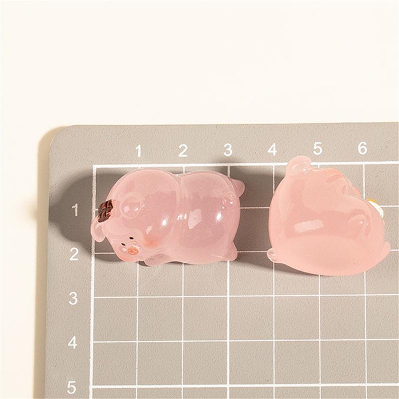 Светящийся мультяшный маленький розовый поросенок Diy аксессуары кремовый клей брелок — фото 6