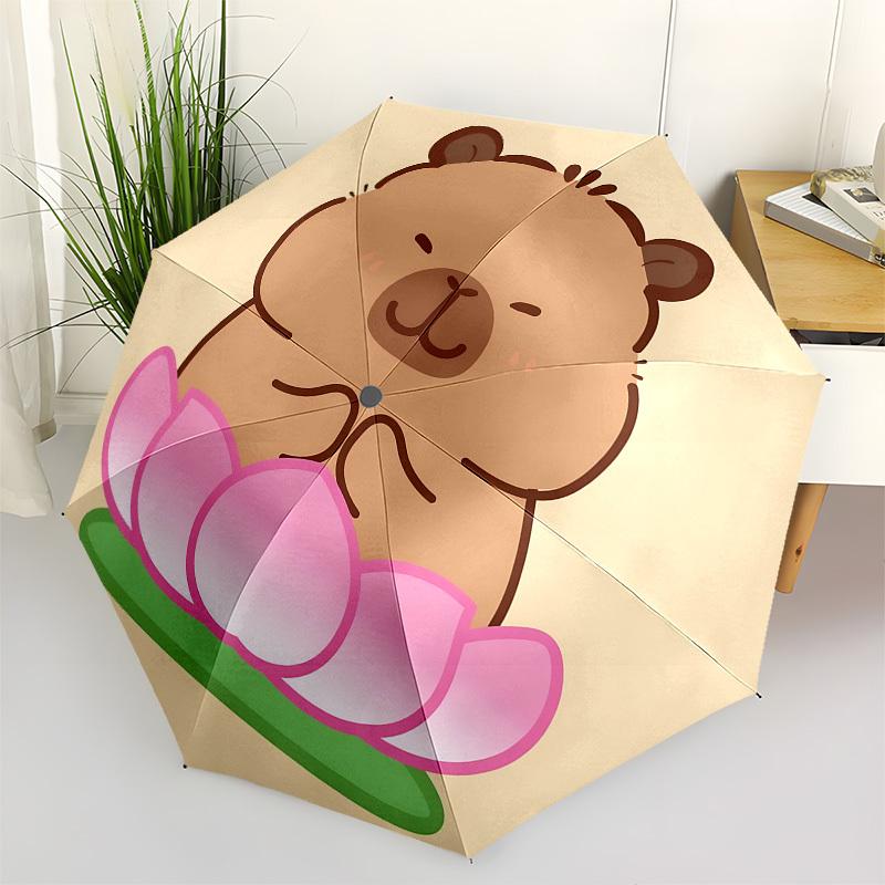 

Capybara Automatic Folding Umbrella Compact 8 rib Design, Unique Style, Suitable for Everyday Outdoor Use, Perfect Gift for Friends and Fami