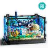 Set de Bloques de Pecera con Luces, Acuario, Vida Marina, Tanque Ecológico de Tiburón, Juego de Bloques para Niños +6 Años, Regalo para Amantes del Océano